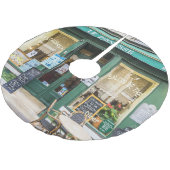 Französische Cafés: Versailles gemütliche Szene. Polyester Weihnachtsbaumdecke (Schrägansicht)