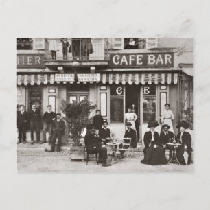 Französische Caféstraßenszene Postkarte