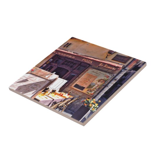 Französische Cafészene Fliese (Seite)