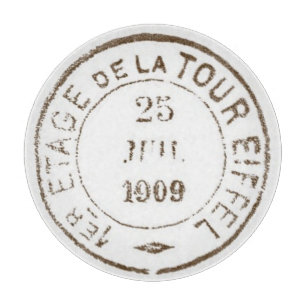 Französische Carte Postale Poststempel Eiffelturm Schneidebrett