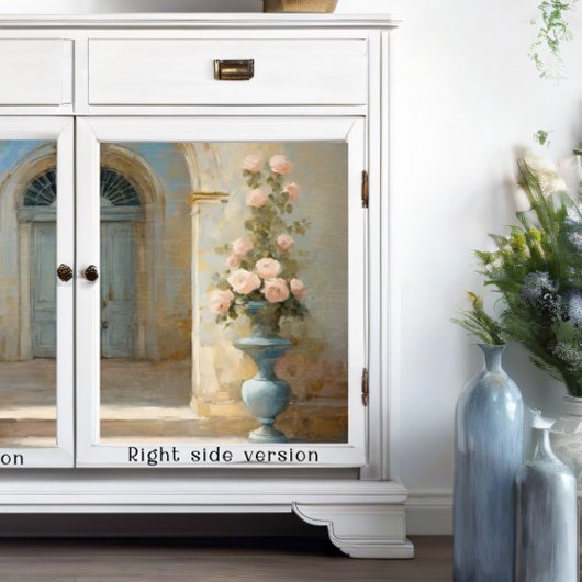 Französische Chateau Rose Blauer rosa Blumengarten Seidenpapier