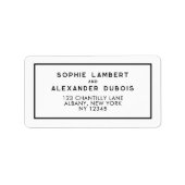 Französische Chic-Minimal-Rücksendeadresse Hochzei Adressaufkleber (Vorne)