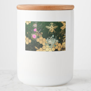 Französische Chic, viktorianisch, Biene, Blütenf Lebensmitteletikett