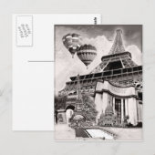 Französische Collage v1 Postkarte (Vorne/Hinten)