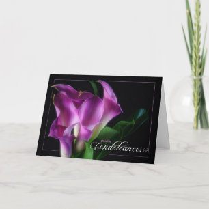 Französische Condoleances mit Lila Calla-Lilien Karte