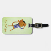 Französische coole Katze Gepäckanhänger (Vorderseite horizontal)