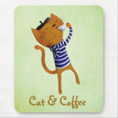 Französische coole Katze Mousepad (Vorne)