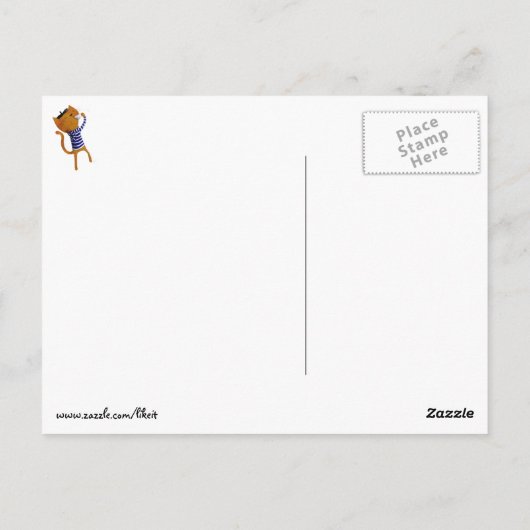 Französische Coole Katze Postkarte (Rückseite)