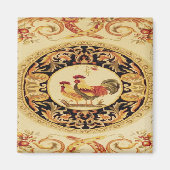 Französische Country Design-Rooster & Hen Kühlschr Magnet (Vorne)