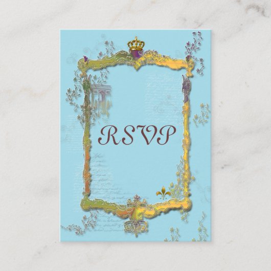 Französische Crown L'Arc de Triomphe RSVP-Karte Begleitkarte (Vorderseite)