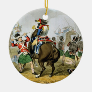 Französische Cuirassiers am Kampf von Waterloo, Keramik Ornament