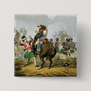 Französische Cuirassiers in der Schlacht von Wate Button