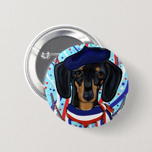 Französische Dackel Button (Vorne & Hinten)
