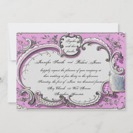 Französische Deko Frame Posh Wedding Einladung (Vorderseite)