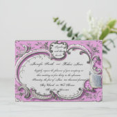 Französische Deko Frame Posh Wedding Einladung (Stehend Vorderseite)