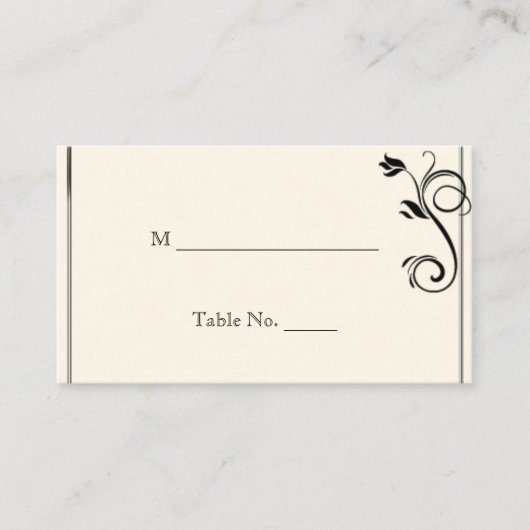 Französische Deko Rose Black Cream Hochzeiten Plat Platzkarte (Vorderseite)