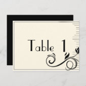 Französische Deko Rose Black Cream Wedding Tischnu Postkarte (Vorne/Hinten)