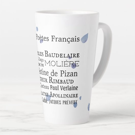 Französische Dichter Latte Tasse (Rechte Ecke)