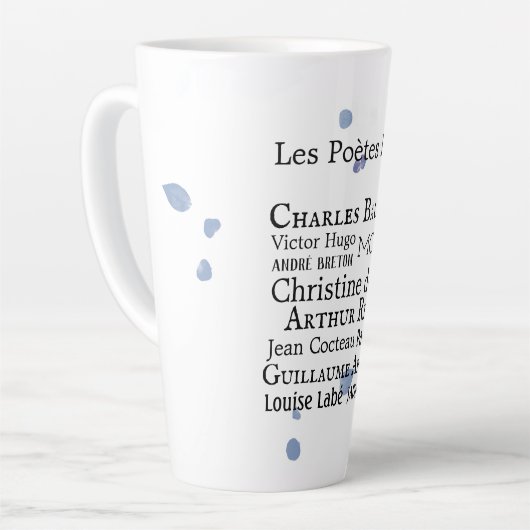 Französische Dichter Latte Tasse (Linke Ecke)