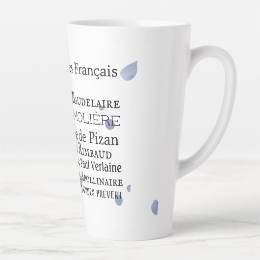 Französische Dichter Latte Tasse (Rechts)