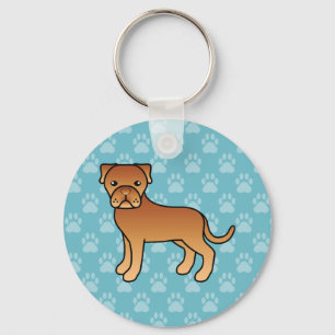 Französische Dogge Cartoon-Illustration Schlüsselanhänger