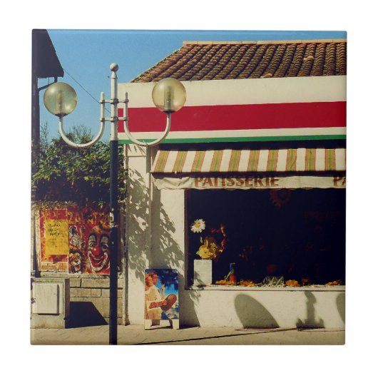 Französische Dorf-Bäckerei Fliese (Vorderseite)