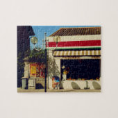 Französische Dorf-Bäckerei Puzzle (Horizontal)