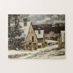 Französische Dorfstraße im Winter (Gustave Courbet Puzzle