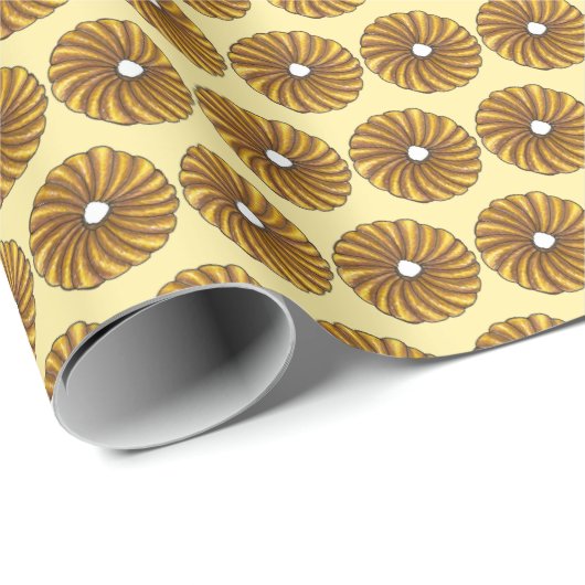 Französische Drehung Donut Pastry Doughnut Frühstü Geschenkpapier (Rolleneckpunkt)