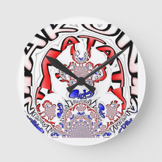 Französische Drehung Hakuna Matata: Einzigartiger Runde Wanduhr (Vorderseite)