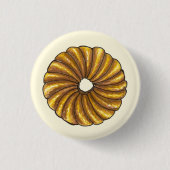 Französische Drehung Konditorei Donut Doughnut Frü Button (Vorderseite)