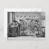 Französische Druckerpresse, 1642 Postkarte (Vorne/Hinten)