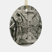 Französische Druckmaschine, 1642 (Stich) Keramik Ornament (Rechts)
