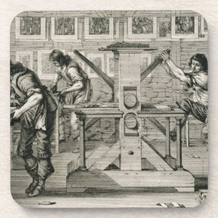 Französische Druckmaschine, 1642 (Stich) Untersetzer