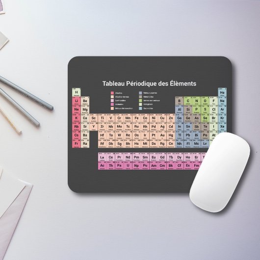 Französische dunkle Periodische Tabelle der Elemen Mousepad
