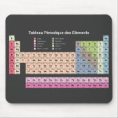 Französische dunkle Periodische Tabelle der Elemen Mousepad (Vorne)