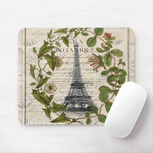 Französische Efeu-Blätter (Paris eiffel) Mousepad (Mit Mouse)