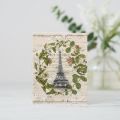 Französische Efeu-Blätter (Paris eiffel) Postkarte (Stehend Vorderseite)