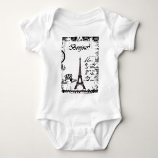 Französische Eiffelturm-Collage Baby Strampler
