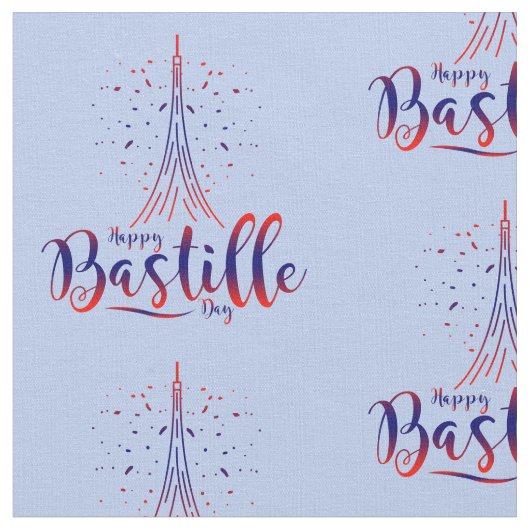 Französische Eiffelturmfabrik Bastille Day Stoff (Nahaufnahme)