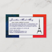 Französische Eiffelturmflagge, Frankreich Visitenkarte (Rückseite)