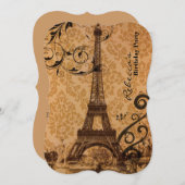 Französische eiffurmturmparis Geburtstagsparty Einladung (Vorne/Hinten)