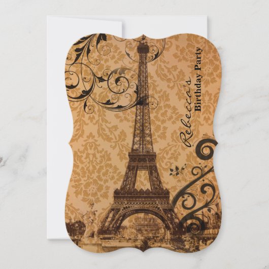 Französische eiffurmturmparis Geburtstagsparty Einladung (Vorderseite)