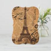 Französische eiffurmturmparis Geburtstagsparty Einladung (Stehend Vorderseite)