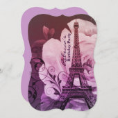 Französische eiffurmturmparis Geburtstagsparty Einladung (Vorne/Hinten)
