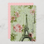 Französische eiffurmturmparis Geburtstagsparty Einladung (Vorne/Hinten)