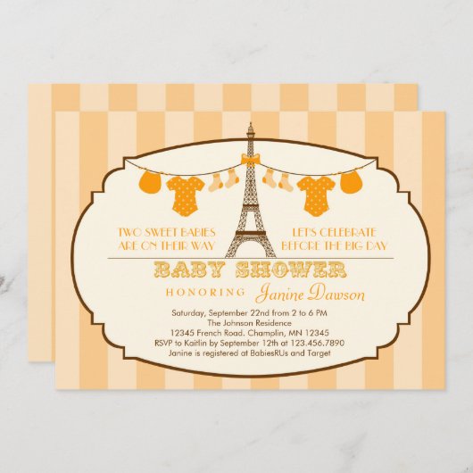 Französische Einladung (Vorne/Hinten)