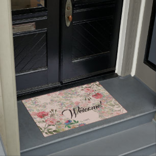 Französische Eintagsfliege-Rosen-willkommene mit Fußmatte