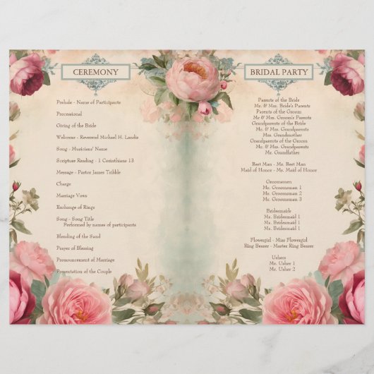 Französische Elegante Vintage Hochzeit (Rückseite)