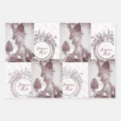 Französische Eleganz Marie Antoinette Joyeux Weihn Geschenkpapier Set (Vorderseite 3)